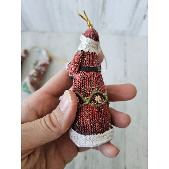 Santa glitter ornament set Xmas tree - Picture 10 of 11